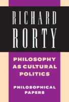 Philosophy as cultural politics /