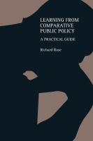 Learning from comparative public policy a practical guide /
