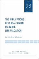 Implications of China-Taiwan Economic Liberalization.