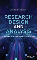 Research design and analysis a primer for the non-statistician /