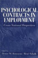 Psychological Contracts in Employment : Cross-National Perspectives.