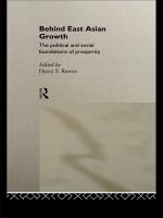 Behind East Asian Growth : The Political and Social Foundations of Prosperity.