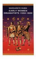 Early women dramatists, 1550-1800 /