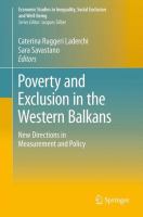 Poverty and Exclusion in the Western Balkans : New Directions in Measurement and Policy.