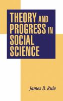 Theory and progress in social science /