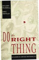 Do the right thing studies in limited rationality /