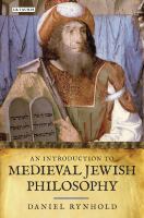 An introduction to medieval Jewish philosophy /
