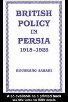 British Policy in Persia, 1918-1925.