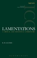 A critical and exegetical commentary on Lamentations