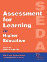 Assessment for learning in higher education