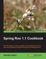 Spring Roo 1.1 Cookbook.