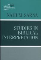 Studies in biblical interpretation /