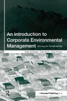An Introduction to Corporate Environmental Management : Striving for Sustainability.