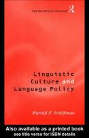 Linguistic culture and language policy