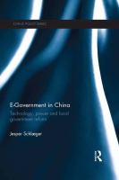 E-Government in China : Technology, Power and Local Government Reform.