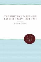 The United States and fascist Italy, 1922-1940 /