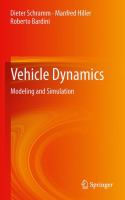 Vehicle Dynamics Modeling and Simulation /