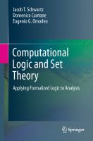 Computational Logic and Set Theory Applying Formalized Logic to Analysis /