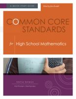 Common core standards for high school mathematics