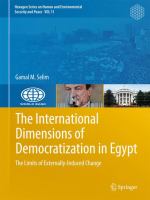 The International Dimensions of Democratization in Egypt The Limits of Externally-Induced Change /