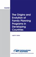 The origins and evolution of family planning programs in developing countries