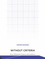 Without criteria Kant, Whitehead, Deleuze, and aesthetics /