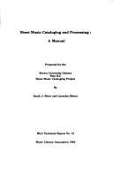 Sheet music cataloging and processing : a manual /