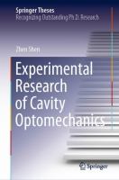 Experimental Research of Cavity Optomechanics