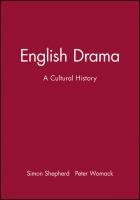 English drama : a cultural history /