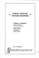 Public policies toward business /