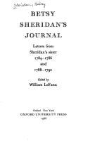 Betsy Sheridan's journal : letters from Sheridan's sister, 1784-1786 and 1788-1790 /