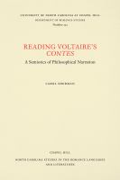 Reading Voltaire's contes : a semiotics of philosophical narration /