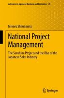 National Project Management The Sunshine Project and the Rise of the Japanese Solar Industry /