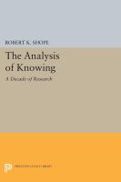 Analysis of Knowing.