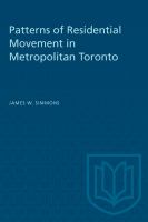 Patterns of residential movement in metropolitan Toronto /