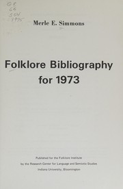 Folklore bibliography for 1973 /