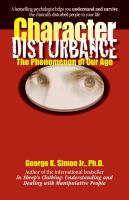 Character disturbance the phenomenon of our age /