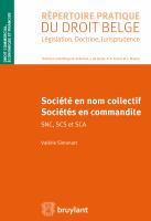 Sociétés en Nom Collectif et Sociétés en Commandite.