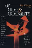 Of Crime and Criminality : The Use of Theory in Everyday Life.