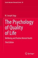 The Psychology of Quality of Life Wellbeing and Positive Mental Health /