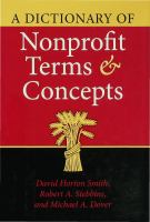 A dictionary of nonprofit terms and concepts