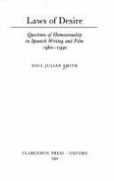 Laws of desire : questions of homosexuality in Spanish writing and film, 1960-1990 /