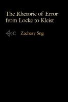 The Rhetoric of Error from Locke to Kleist.