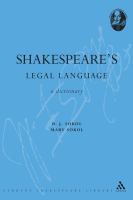 Shakespeare's legal language a dictionary /