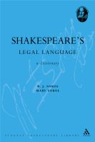 Shakespeare's legal language : a dictionary /