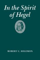 In the Spirit of Hegel : A Study of G. W. F. Hegel's Phenomenology of Spirit