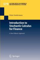 Introduction to Stochastic Calculus for Finance A New Didactic Approach /