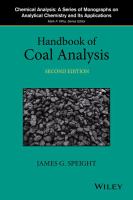 Handbook of coal analysis