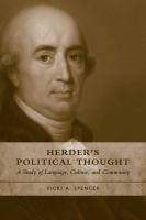 Herder's political thought a study of language, culture, and community /