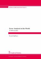 Error analysis in the world a bibliography /